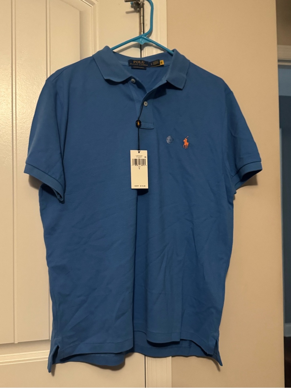 Polo by Ralph Lauren Men's Blue Short-Sleeve Polo with Embroidered Pony